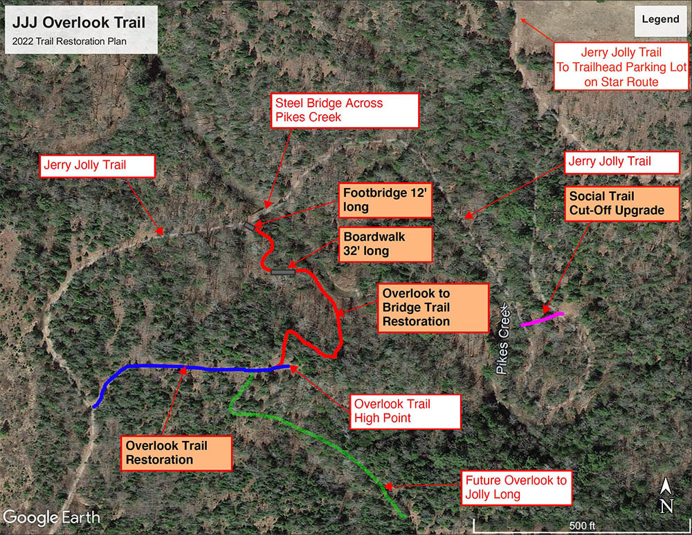 Jerry Jolly Trail Project Map. Click image to enlarge map.