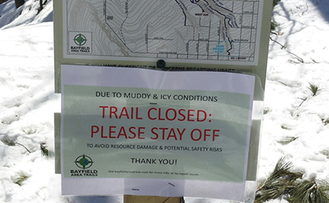 Pine Bluff Trail Closed Sign